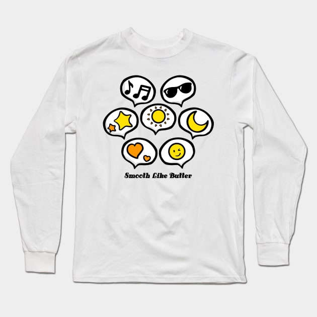 Smooth Like Butter with Emoticon Long Sleeve T-Shirt by Khotekmei